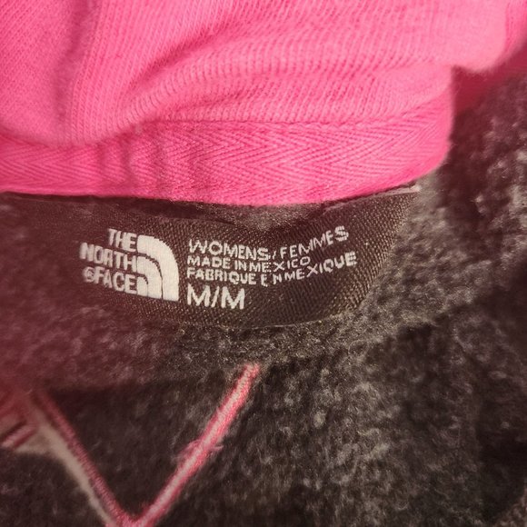 The North Face Women's Hoodie Charcoal Gray Pink Letters Size Medium - Picture 10 of 10